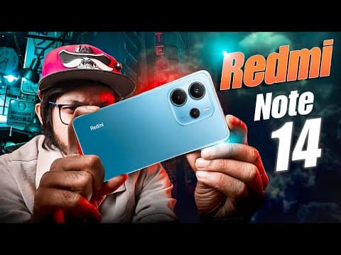 Xiaomi Redmi Note 14 front and back view in Midnight Black color with triple rear camera and punch-hole display