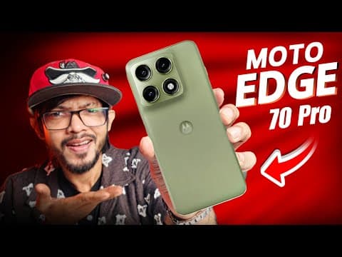 Motorola Edge 70 Pro highlighted design showing slim curved display and frosted glass rear panel